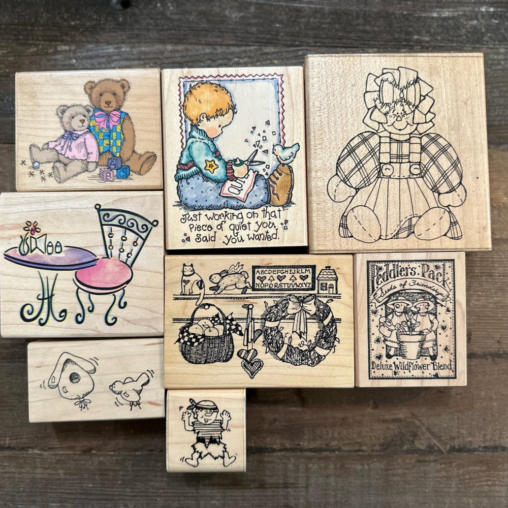 Wooden Stamp Lot